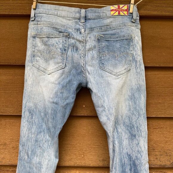 Machine Low Rise Distressed Light Blue Jeans Size 9 - Picture 10 of 11